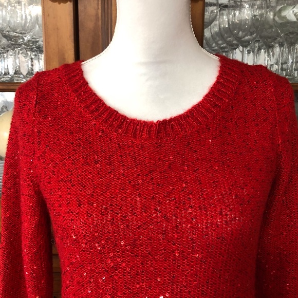 EUC Anne Klein sequin red sweater - Picture 5 of 6